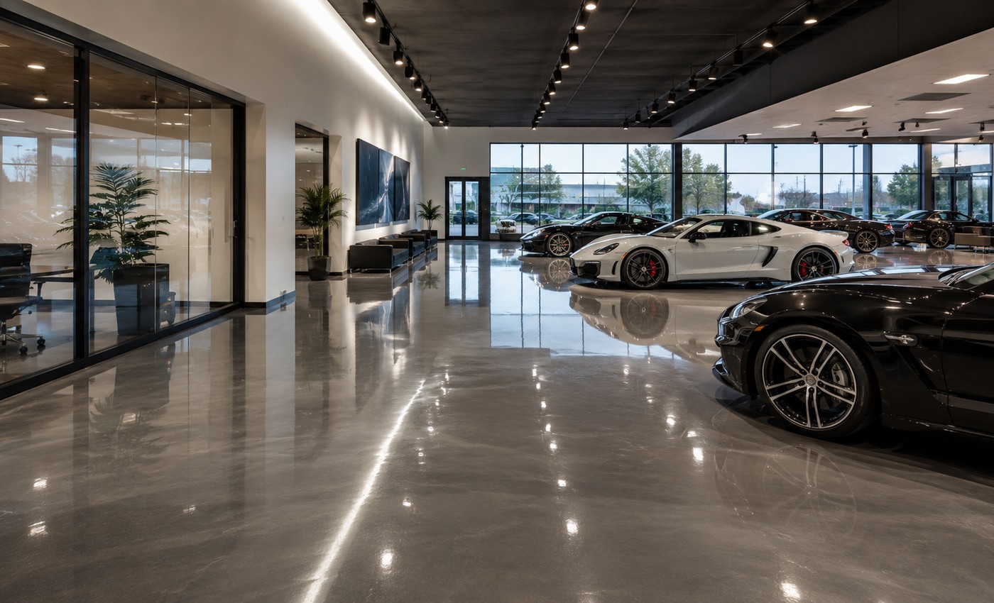 Commercial showroom epoxy floor