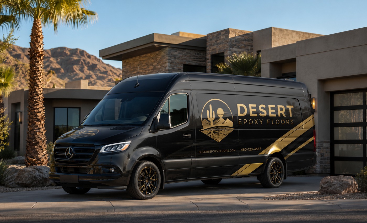 Desert Epoxy Floors branded truck